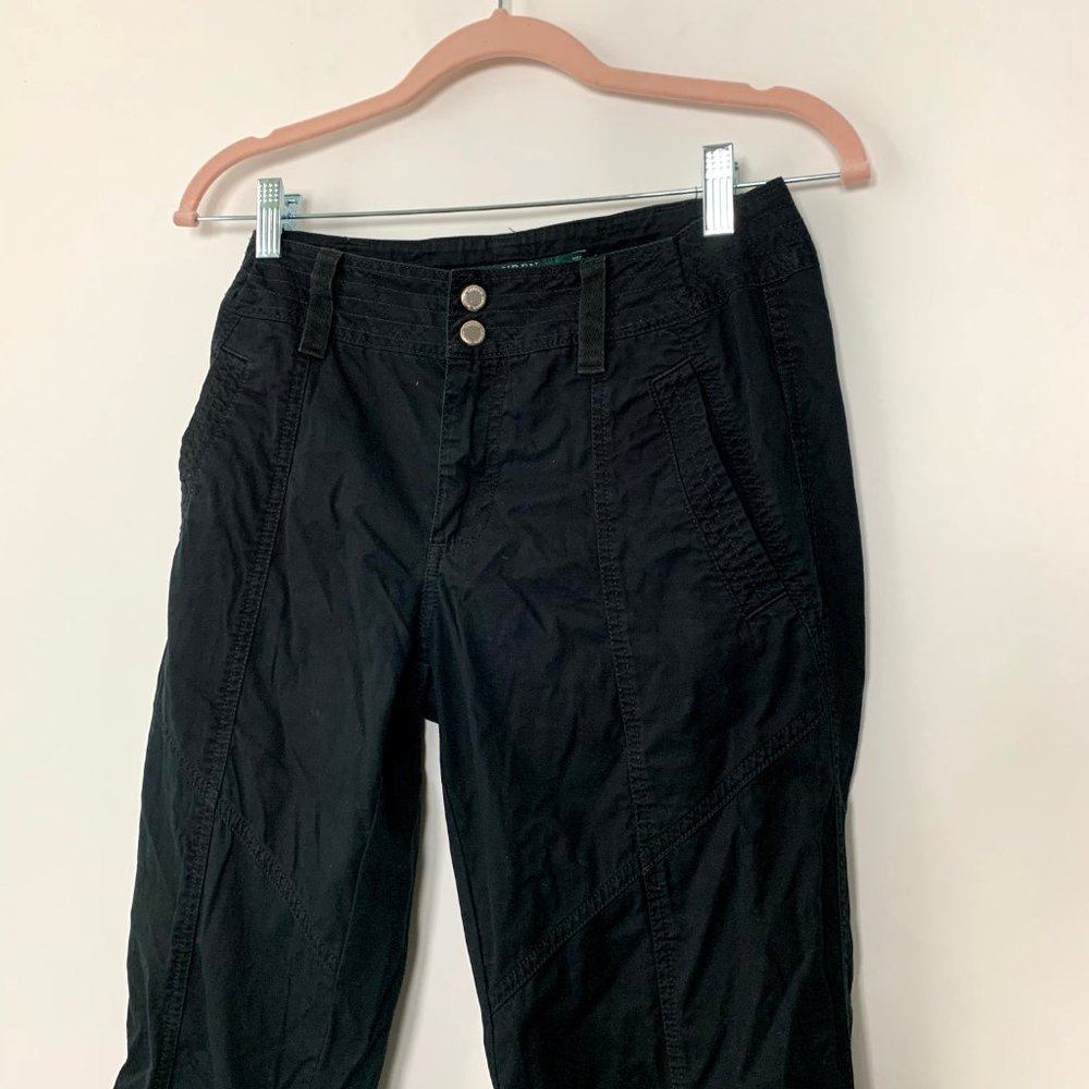 Lauren Ralph Lauren Seamed Black Chino Pants #4566 - Picture 4 of 7
